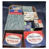 Large amount of empty boxes fishing reels