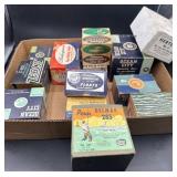 Large amount of vintage fishing reel boxes only
