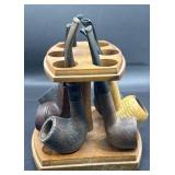 Antique smoking pipes/stand