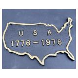 USA medium cast iron 1776 the 1976 wall plaque