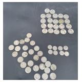 1940s 50s/60s nickels dimes /quarters $7.65 face