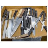 Large amount of kitchen knives