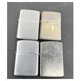 Four zippo lighters
