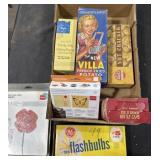 Vintage flash bulbs, nutcracker potato cutter