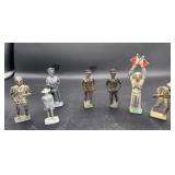 Antique iron military toy figurines, one