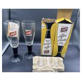 Schlitz lighted beer glasses
