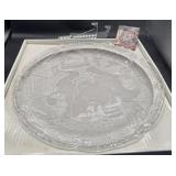 Mikasa large glass Christmas nativity plate