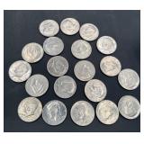 $10 and Kennedy half dollars