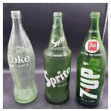 Coca-Cola, Sprite and 7-Up 1 quart bottles