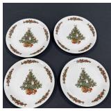 4 Christmas bread plates