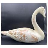T.N Molas & Sons large wooden swan decoy 18' long