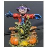 Fall scarecrow chalk wear figurine, chipped