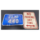 Vintage no parking sign/23 northbound signs