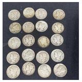 20 Mercury silver dimes
