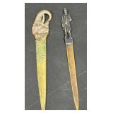 Abraham Lincoln & elephant letter openers