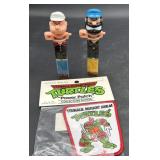 Popeye/Pluto/ninja Turtles PEZ/patch