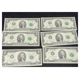 6- $2.00 bills
