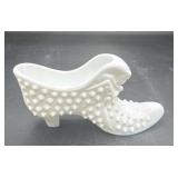 Fenton milk glass shoe