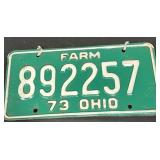 1973 Ohio license farm plates