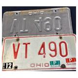 Pair vintage Ohio license plate plates