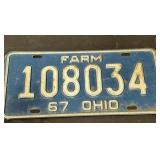 1967 Ohio Farm truck license plate