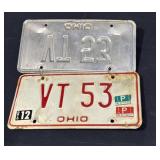 Vintage Ohio license plate plates