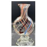 Cedar point art glass vase 8 inch tall