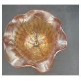 Carnival compote 4ï¿½ tall cracked/chipped