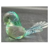 Signed art, glass bird