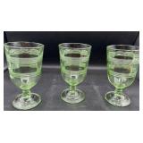 Green glass sherbet 6.5 inch tall