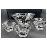 MCM large popcorn bowl with small bowls