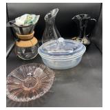 Vintage glass box light pieces have chips