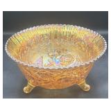 Large carnival footed bowl 10ï¿½ wide