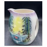 Flamingo ceramic pitcher, 5.5 inch tall