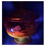 Mid-century, modern calcium glow  compote/lid