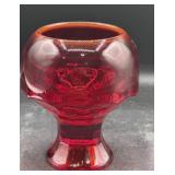 Ruby, red calcium glow 5 1/2 inch tall base