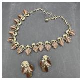 Costume, necklace, and earrings