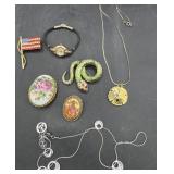 Limoges broch & costume jewelry