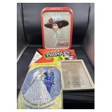 Coca-Cola tray vintage game & misc