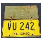 Pair of Ohio 1971 license plates