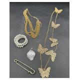 Costume jewelry butterfly necklace/strawberry