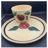 Watt large 15' plate and bowl bowl has a crack