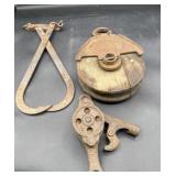 Myers pulley and vintage tools