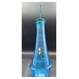 MCM large blue art glass base 11.5 inch tall