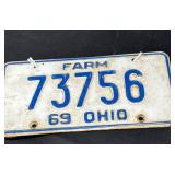 1969 Ohio Farm license plates