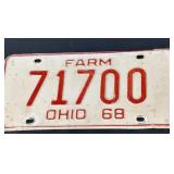 1968 Ohio farm truck license plate