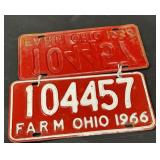 1966 Ohio farm license plates