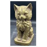 Brass large cat 7.5 inch tall
