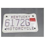 Vantage Kentucky motorcycle license plate