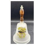 England, large glass bird bell 8.5 inch tall